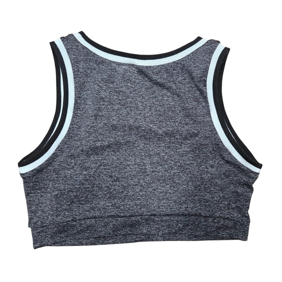 Mono B Athleisure Active Black Gray Ribbed Sports Bra Size Large - Picture 2 of 6